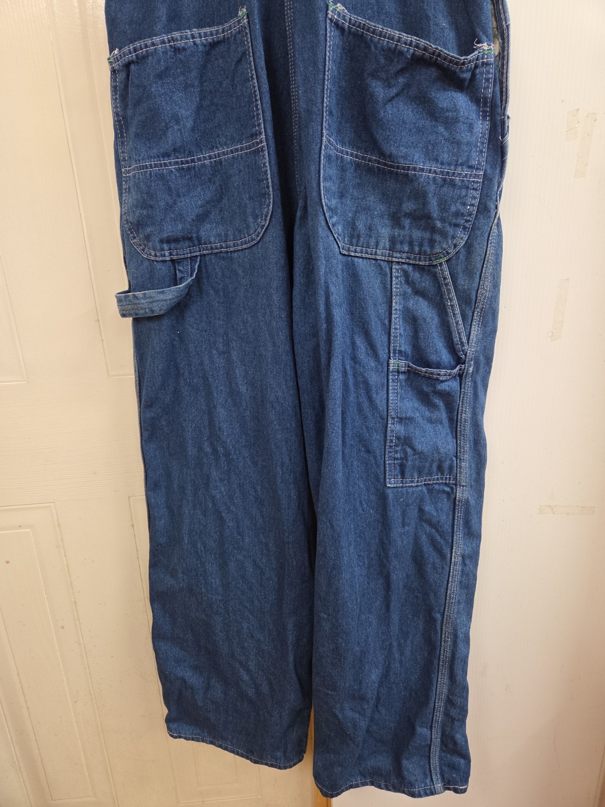 Vintage Liberty Overalls Mens 34×30 Blue Denim Bibs Work Farm Outdoor USA Made