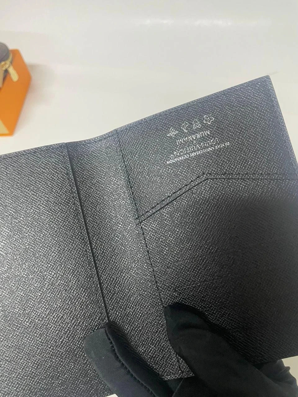 Louis Vuitton Passport Cover Black Multicolor With Box and dust bag