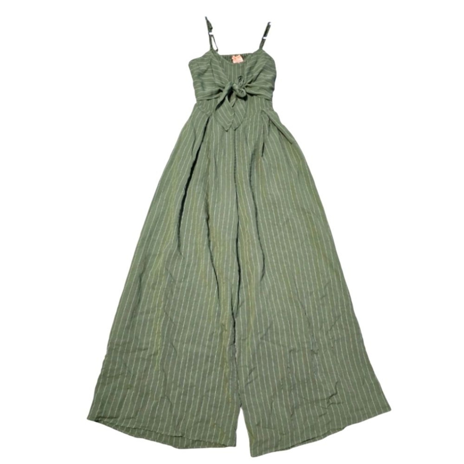 Flying Tomato Green Striped Jumpsuit