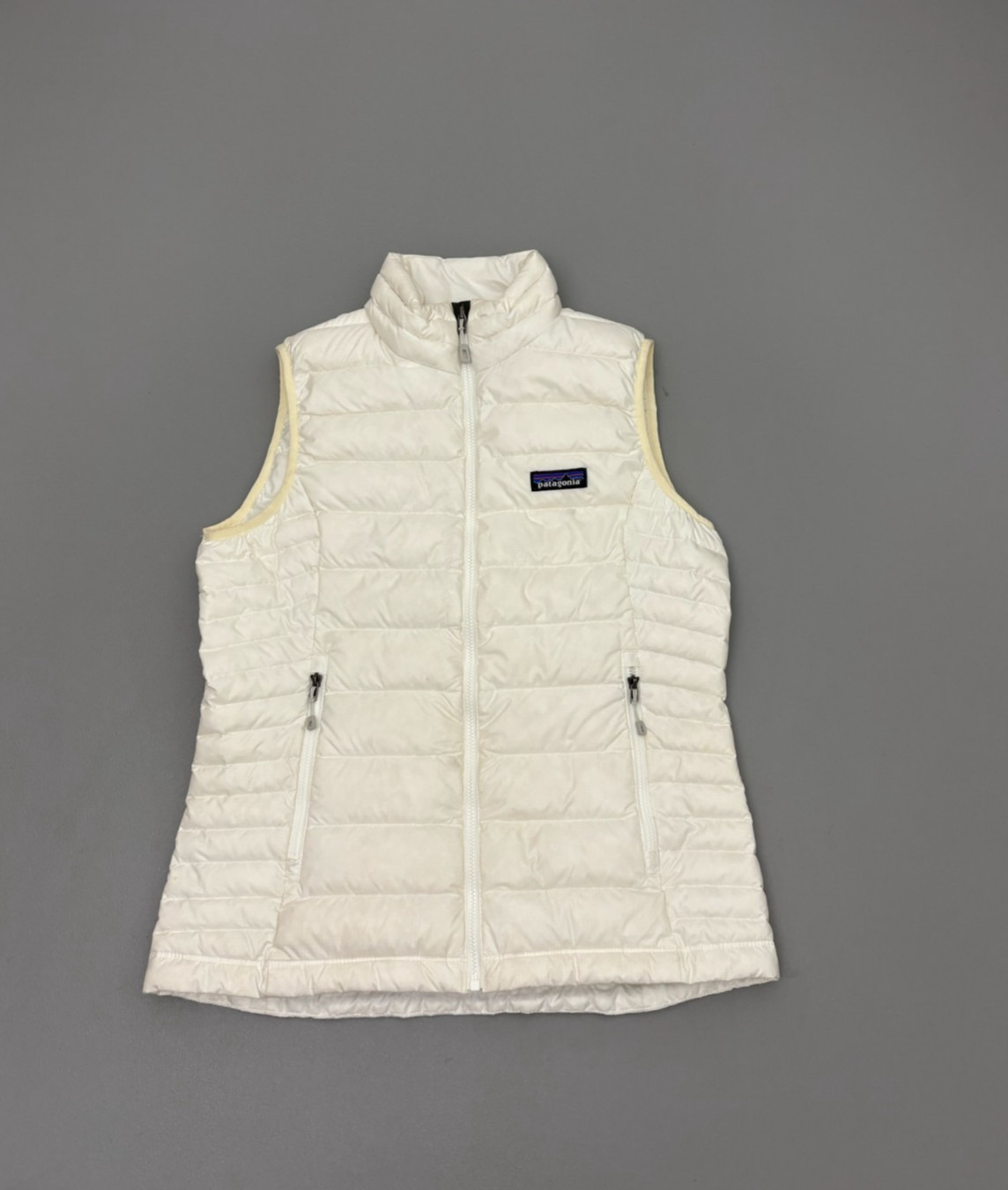 Patagonia Women’s Down Sweater Vest White Full Zip Puffer Lightweight Size S