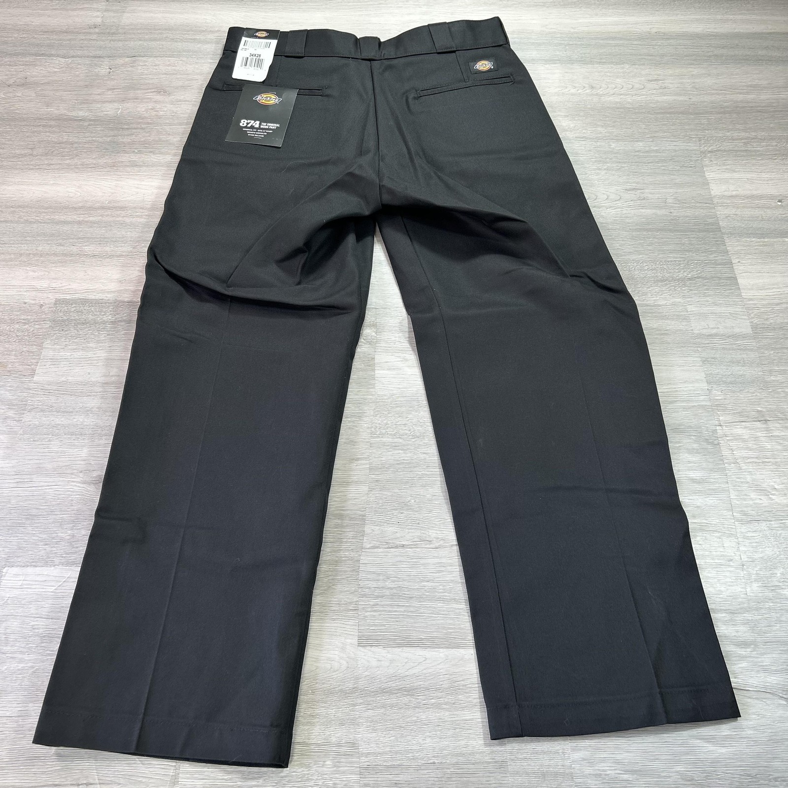 NEW Dickies 874 Original Work Pants Mens 34×28 Black Regular Fit Chino Workwear