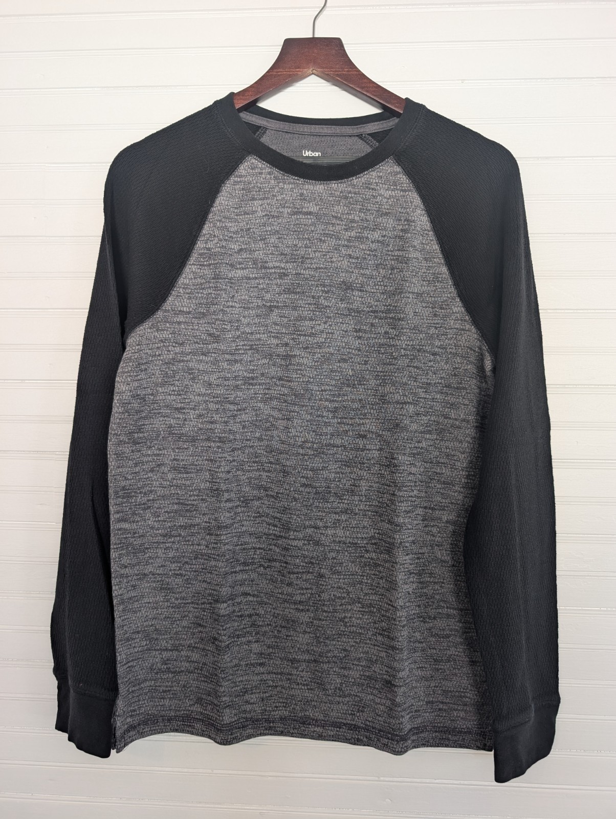 Urban Pipeline Ultimate SuperSoft Men’s M Heathered Gray/Black Raglan LS Tee