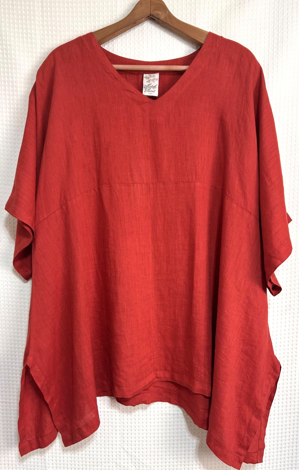 MATCH POINT USA 100% Linen shirt Top Tunic Lagenlook Art Wear Oversized size M a