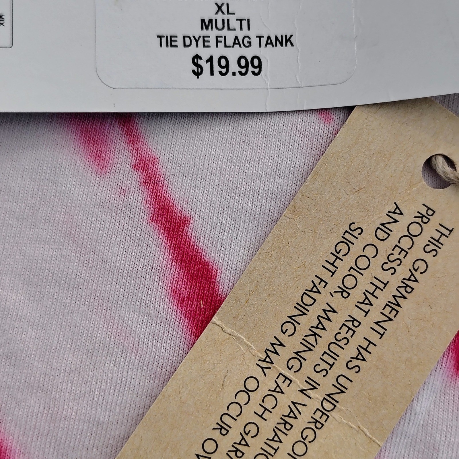 Natural Reflections Womens XL Tie Dye Flag Tank Top Americana NWT patriotic