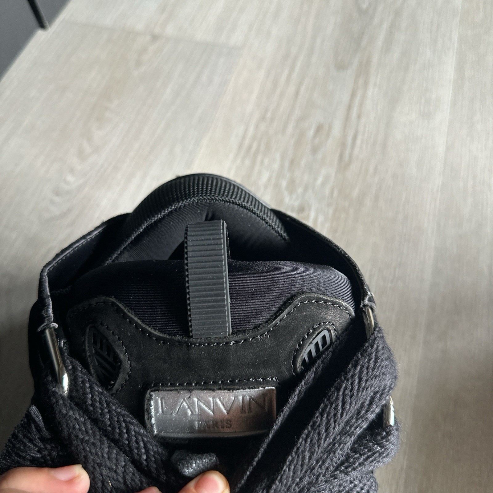 Lanvin Curb all black sneakers comes with bag size 41