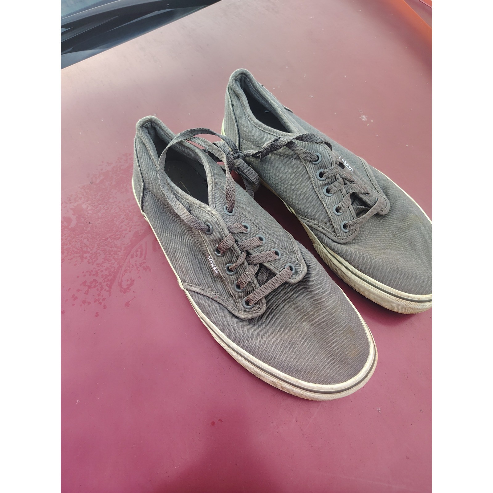 Vans Atwood Low Mens Charcoal Grey Canvas Skate Shoes Sneakers Size 10