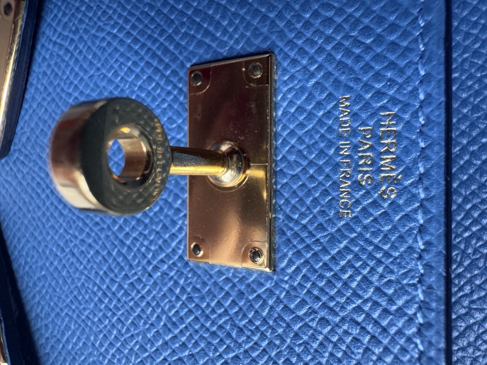 Authentic Hermes Kelly Wallet Blue Silver Hardware