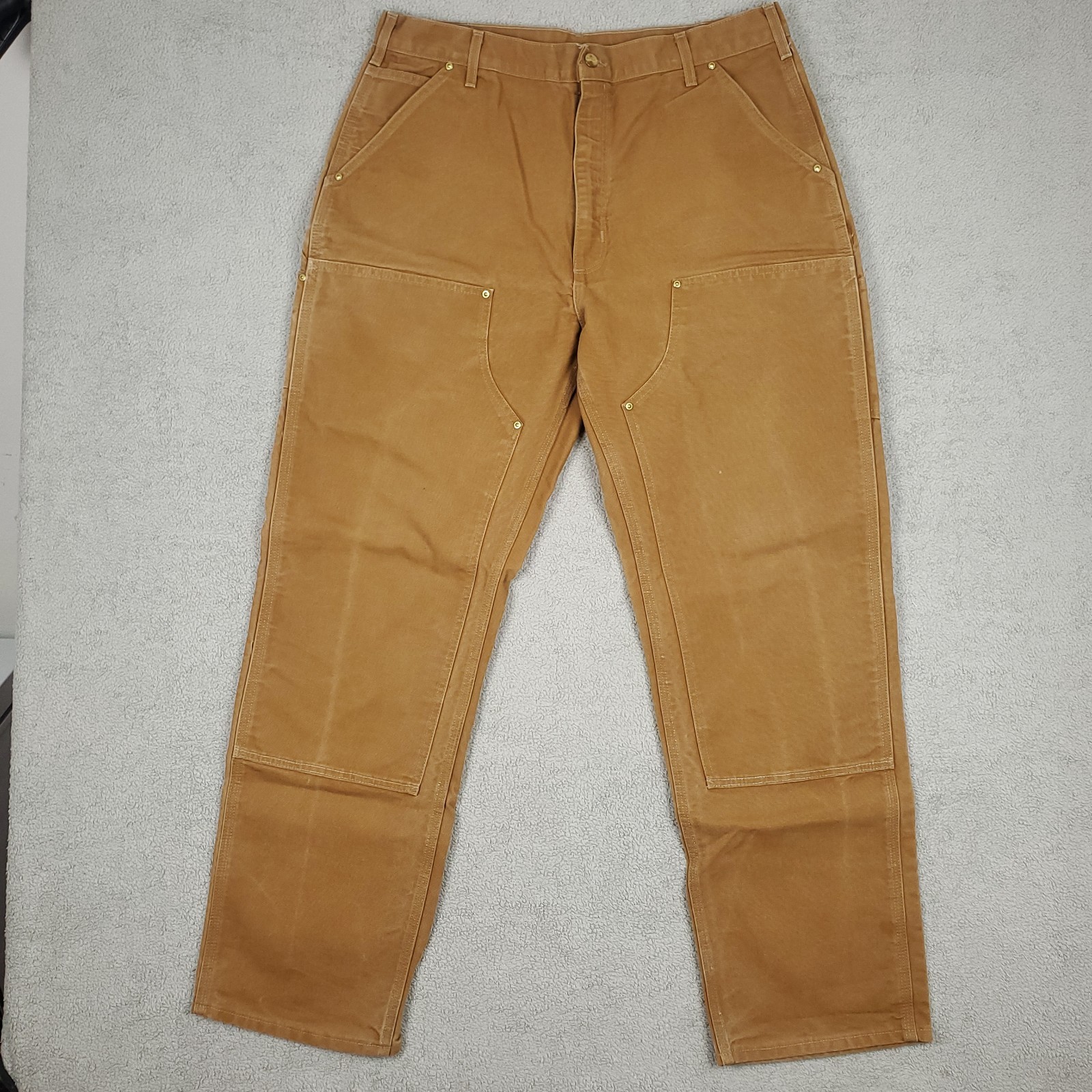 Vintage Carhartt Double Knee Pants Mens 38×34 (Fits 35×33) Duck Canvas USA Made