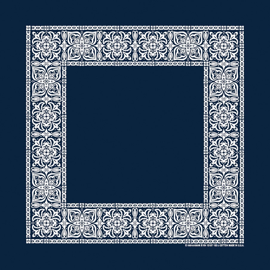 Carolina Creative Bandanna (Navy Blue) Open Center Paisley 22″ x 22″ Hav-A-Hank
