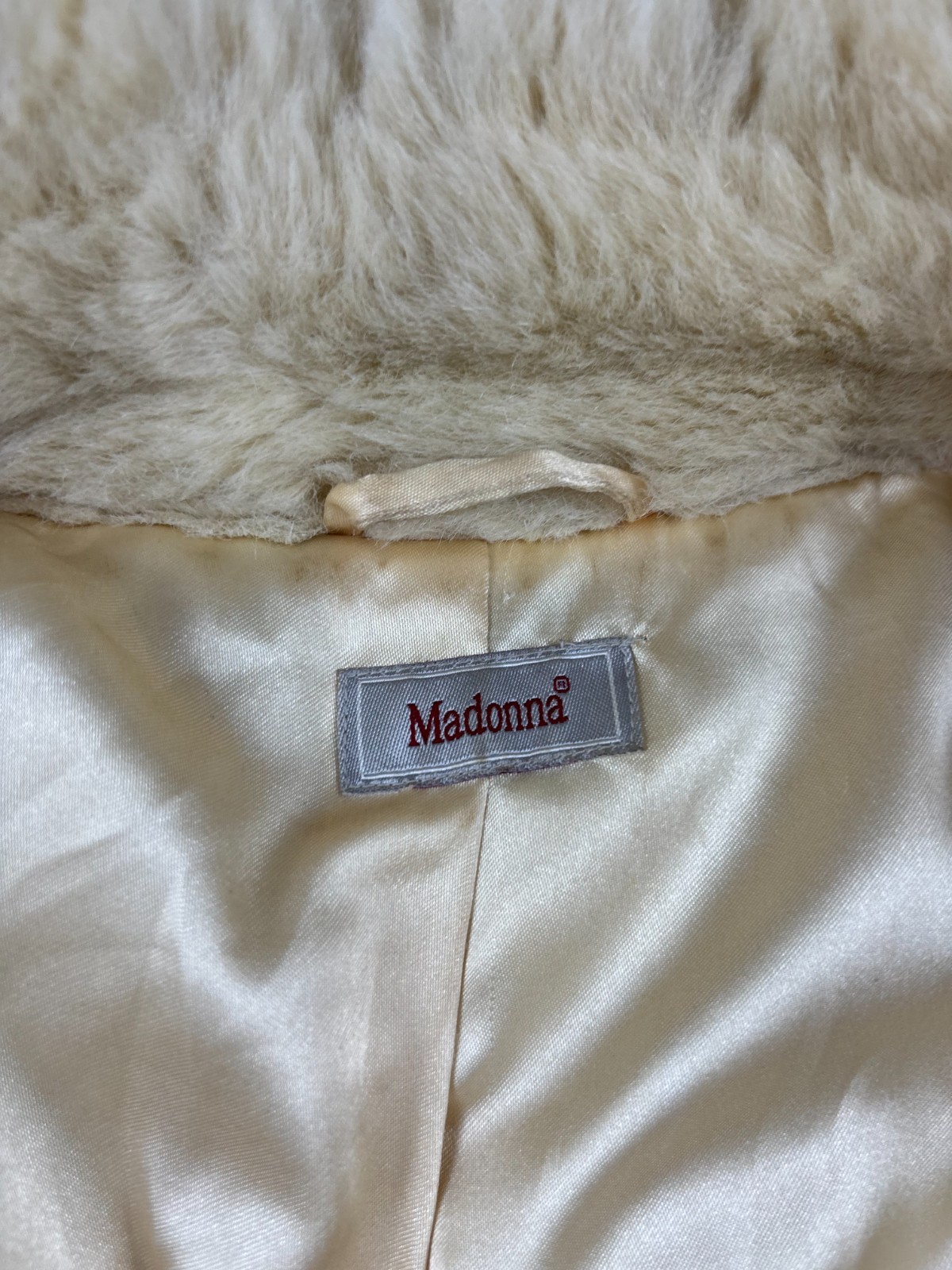 Ivory Cream Fur Cropped Jacket Plush Short Coat Luxury Vintage Old Money Winter