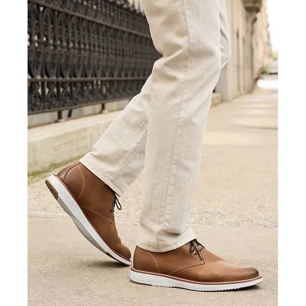 Johnston & Murphy Upton Chukka Mens 10.5M Tan Leather Boots TRUFOAM Lightweight