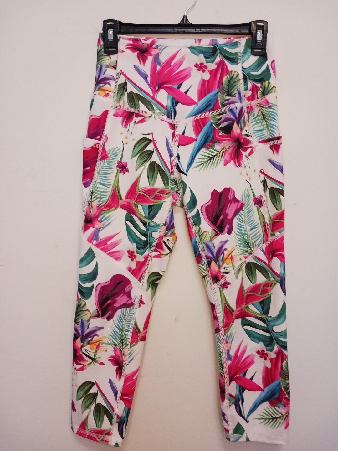 Evaluation & Creation Women’s Leggings Yoga Pants Tropical Floral Spandex Size S