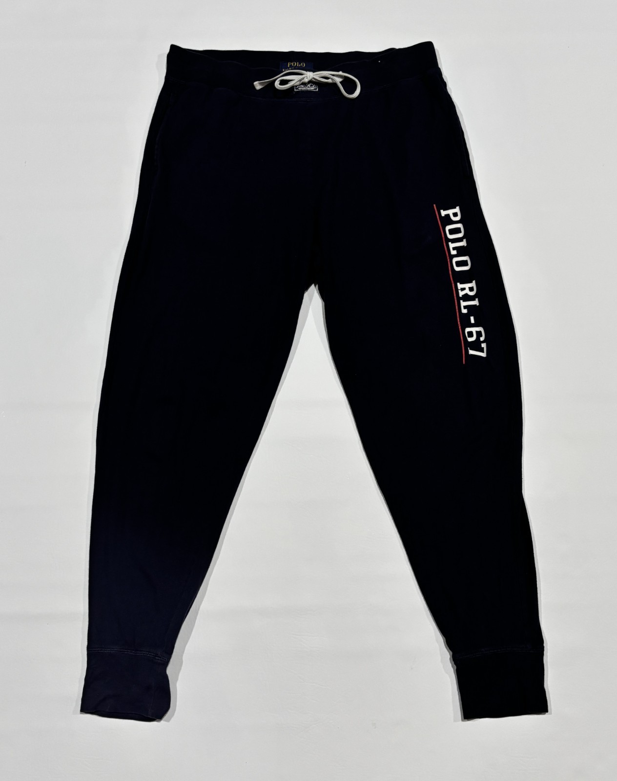 Polo RL-67 Soft Cotton Tapered Leg Sleepwear with Drawstring Mens Medium Blue