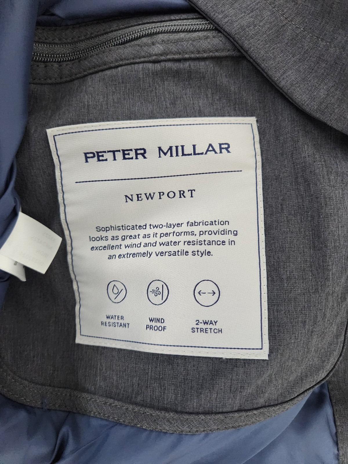 Peter Millar Iron Newport City Coat MF24Z25 Men’s Size Large New With Tags