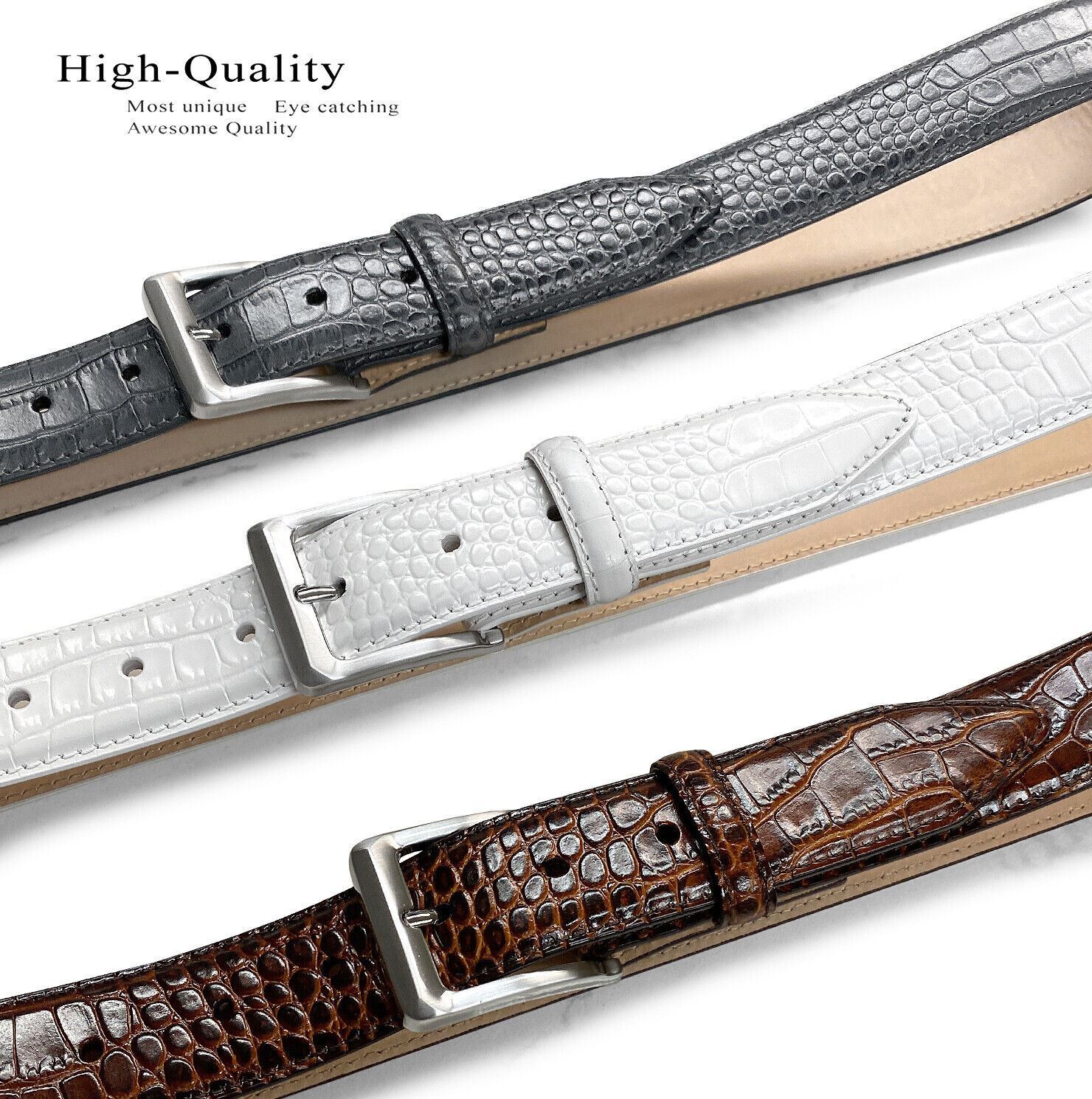 Grove Dress Belt Italian Calfskin Genuine Leather Casual Belt 1-3/8″(35mm) Wide