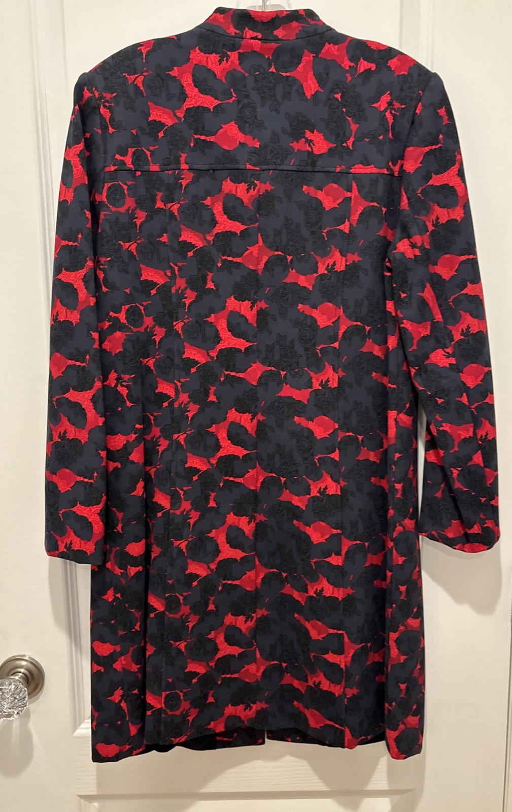 J PETERMAN KNEE LENGTH RED/NAVY JACKET