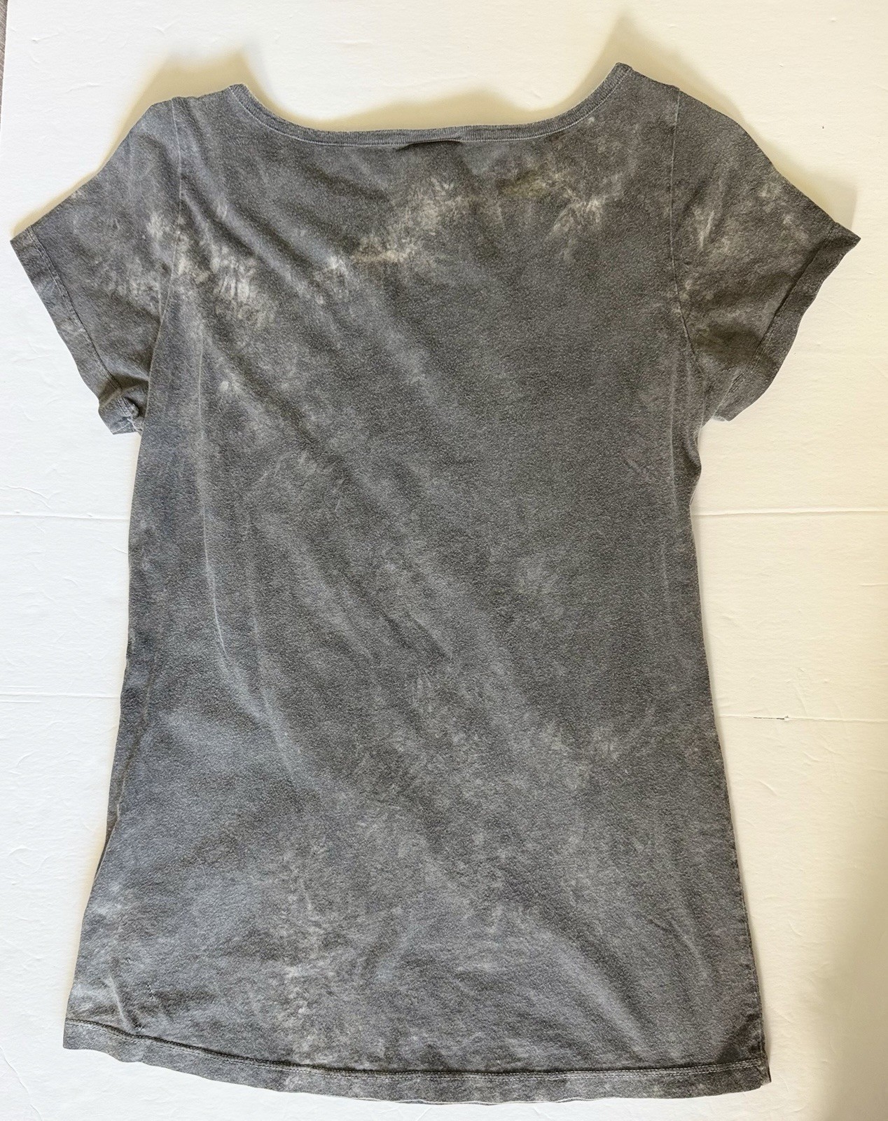 Daytrip Gray Beaded Rhinestone Embellished T-Shirt Round Neck Short Sleeve M