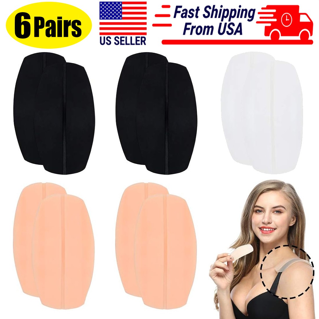 2/6x Bra Strap Pads Silicone Bra Strap Cushions Holders, Slipping Ease Shoulder