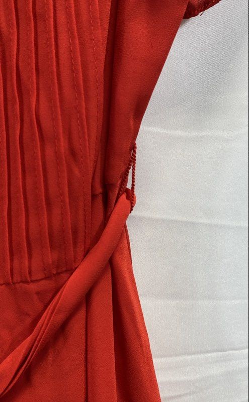 Nanette Lepore Women’s Crimson Ruby Pintuck Button Front Belted Dress Sz 10 NWT