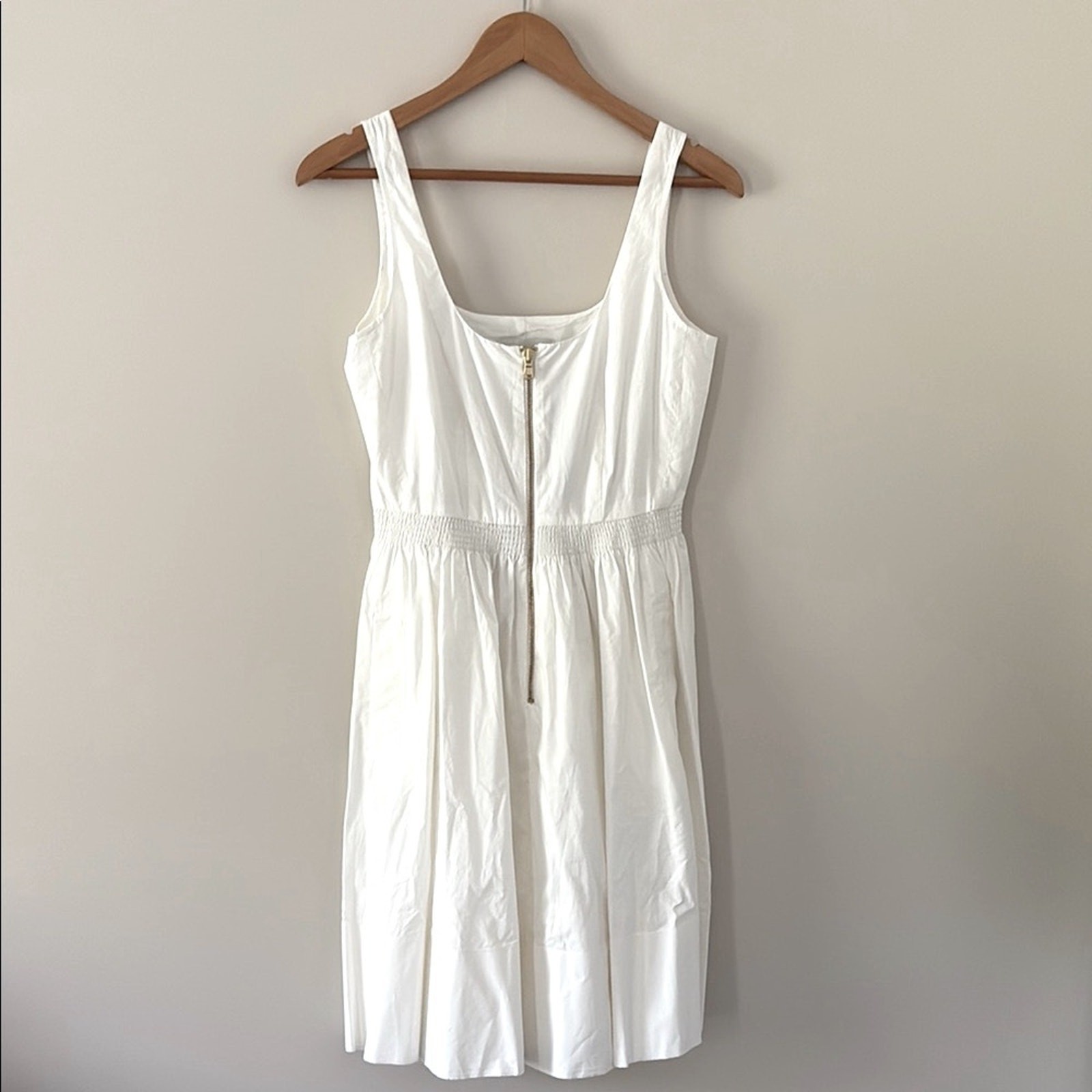 J. Crew Fit-and-flare mini dress cotton poplin structured flare hem white size 4