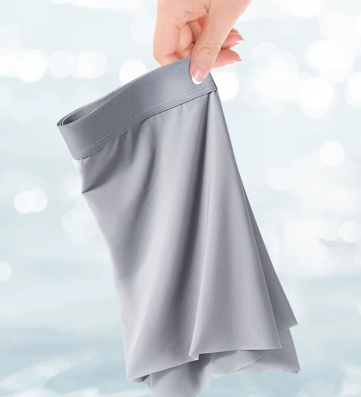4PCS Men’s Breathable Boxer Soft Silk Cotton Briefs Mens Summer Underwear S-2XL