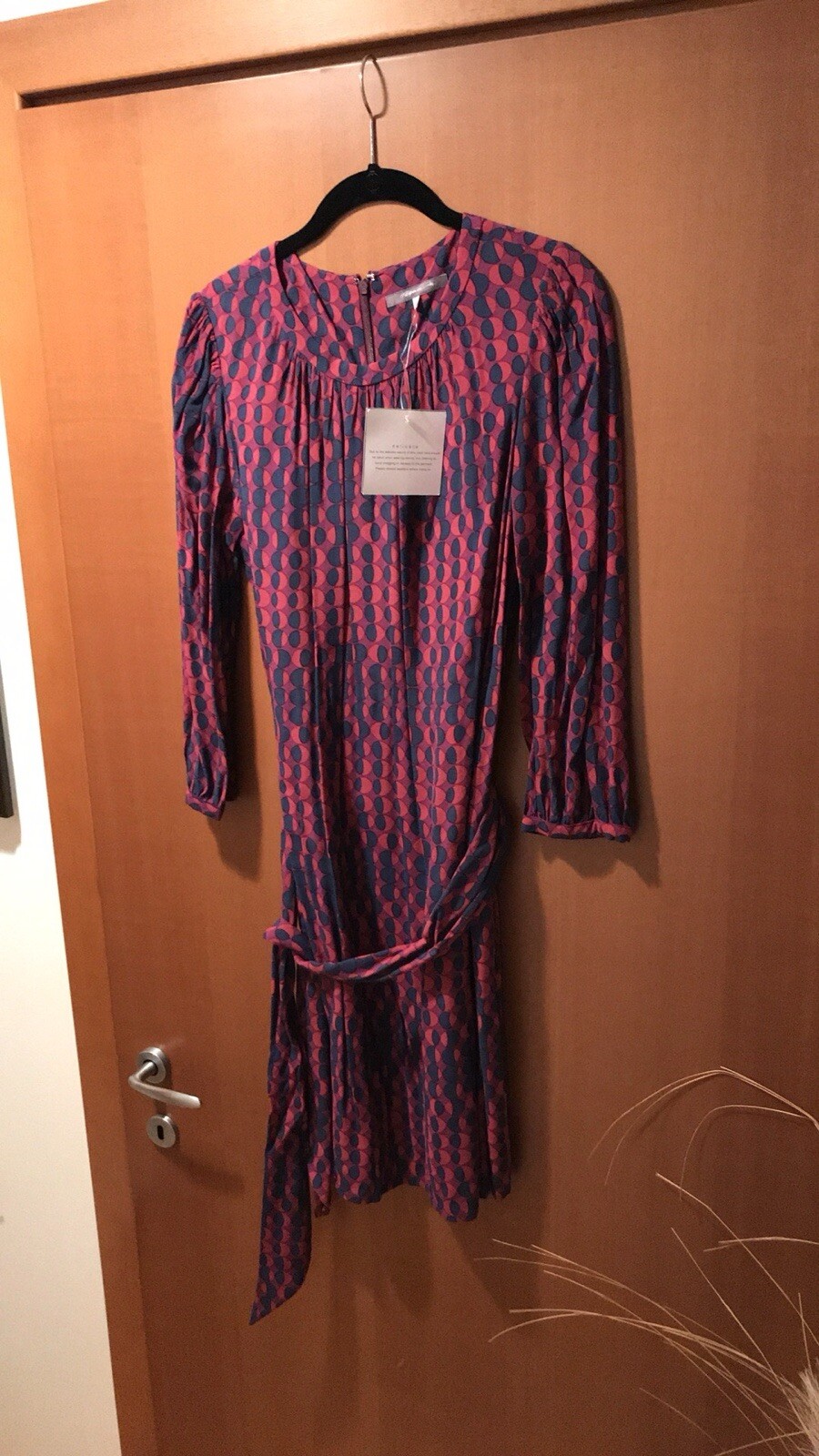 Tegan “Tiddly Winks” Belted Shift Dress, Size 8 (UK) = Size 0 (US), Multicolor,