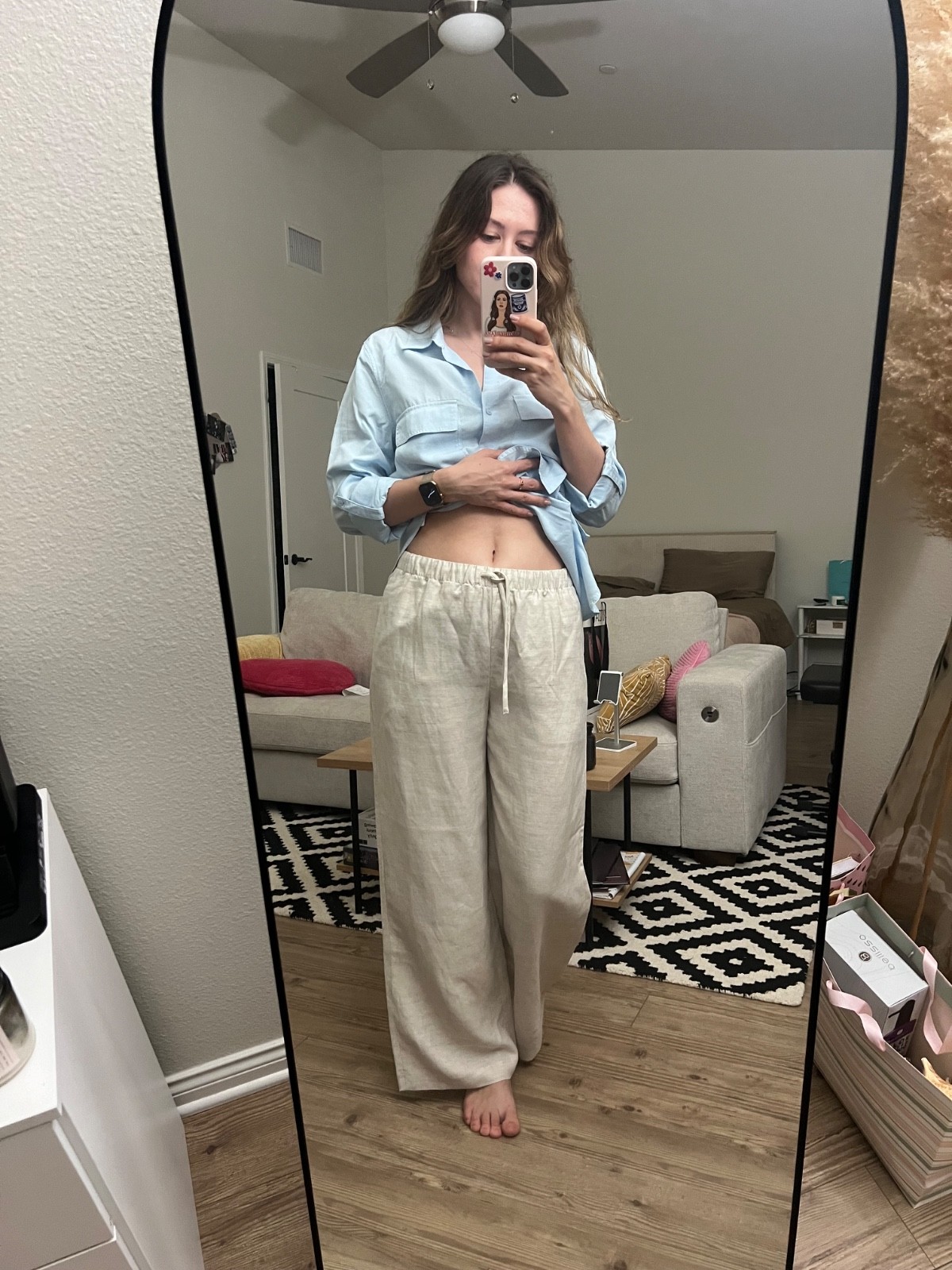 Aritzia The Effortless Pants Womens Linen Wilfred Trouser