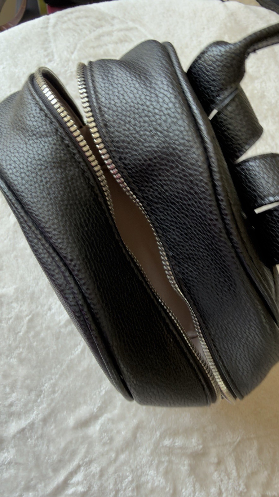 Dana Buchman Black Backpack Handbag Zip Closure Front Zip Pocket Silver Hardware