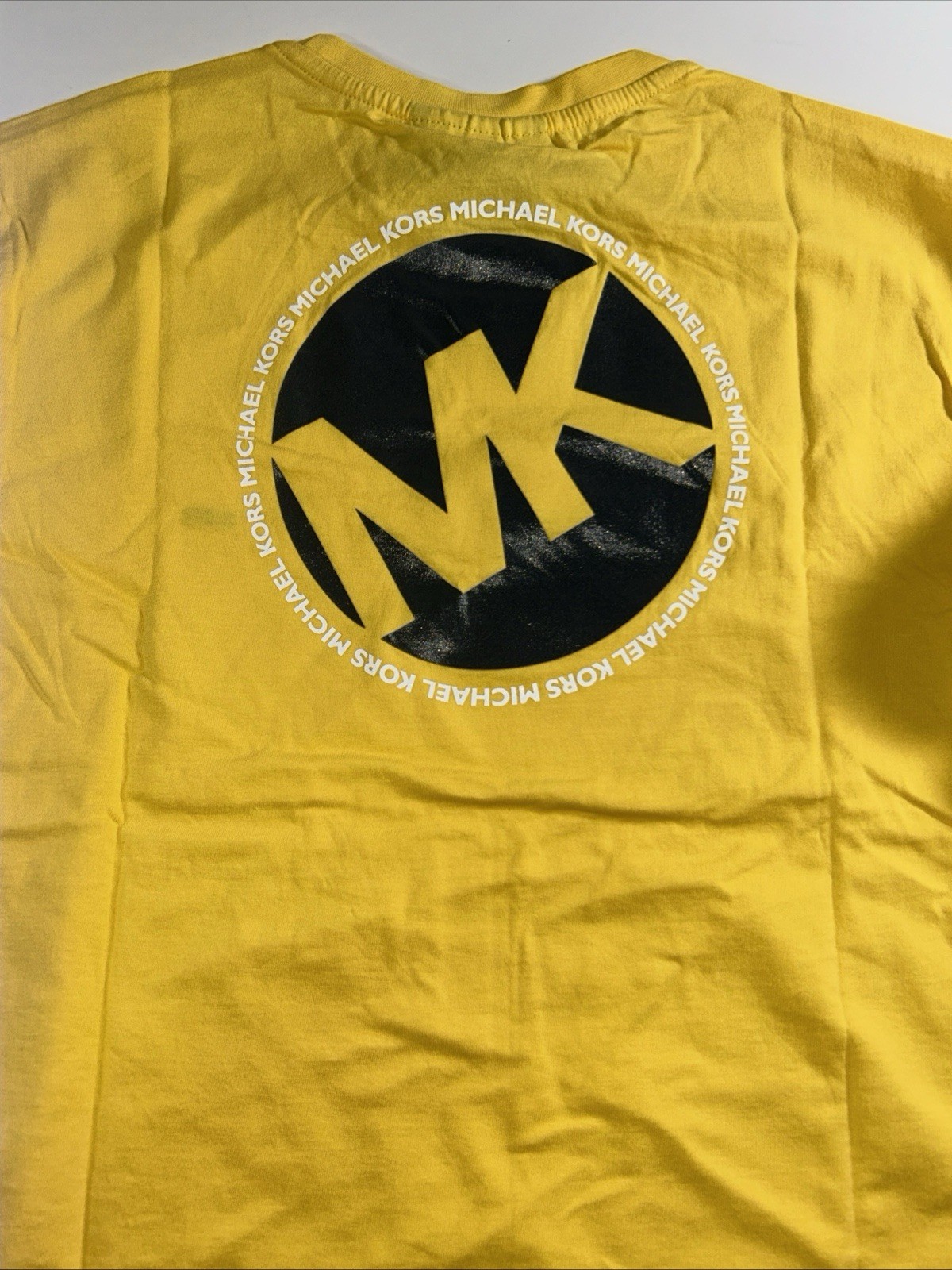 Michael Kors Meringue Yellow Black Logo Shirt – Size XL – NEW!