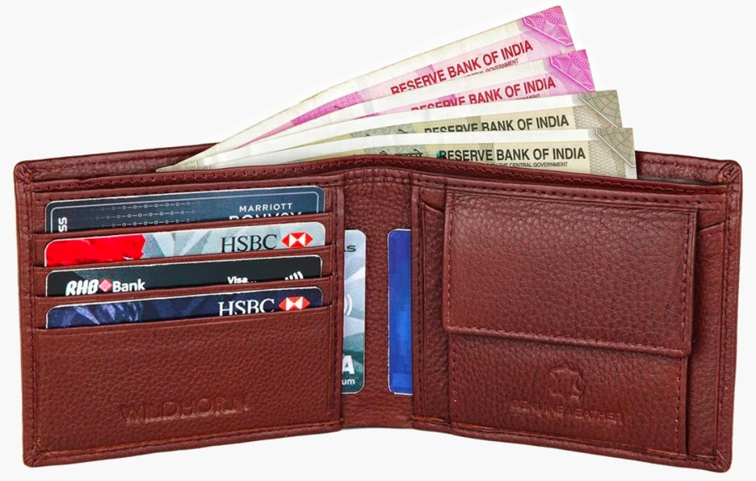 Men Casual, Formal Maroon Genuine Leather RFID Wallet – Mini (5 Card Slots)