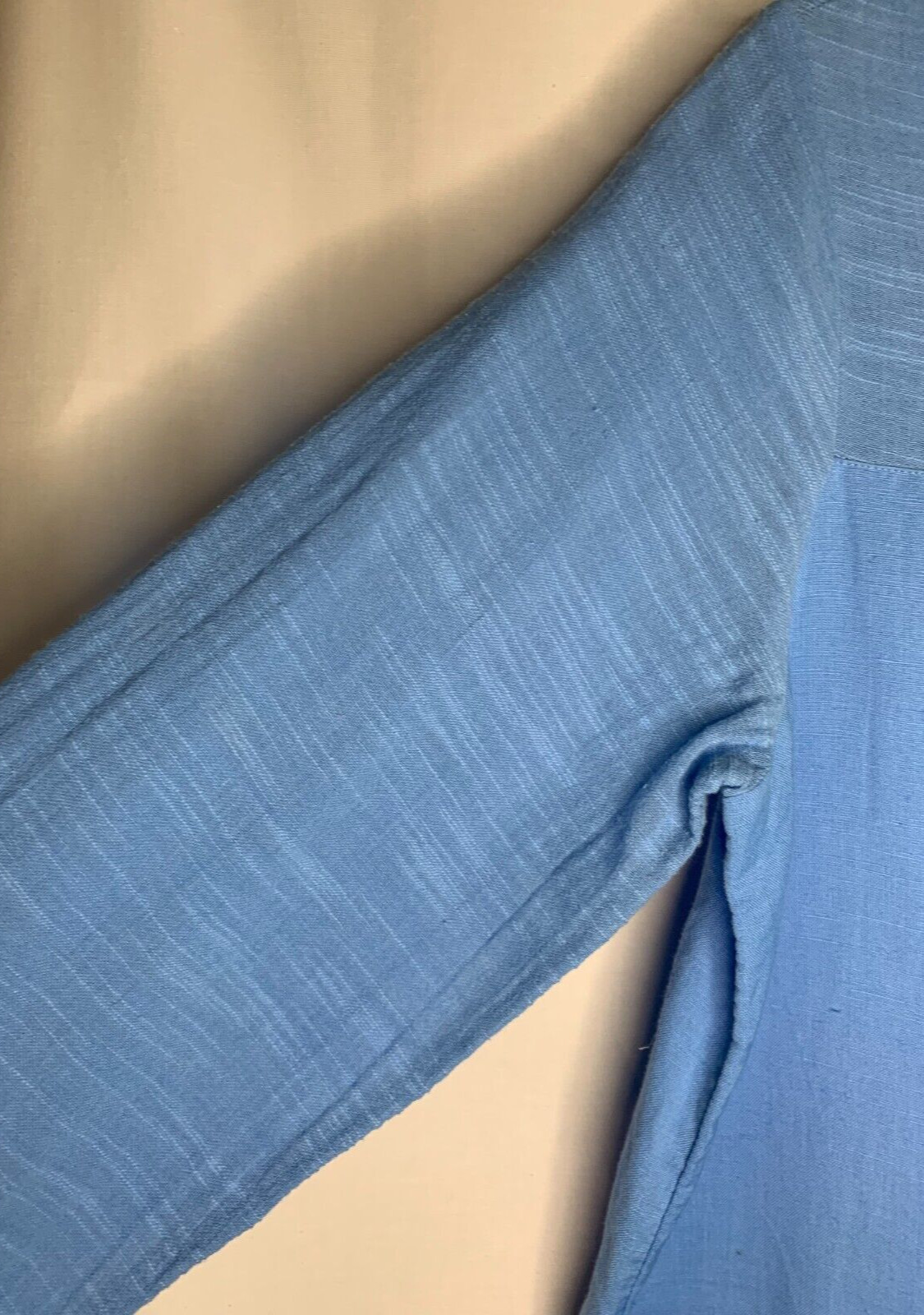 Soft Surroundings Size M Breezy Nights China Blue Linen Blend Tunic Lagenlook