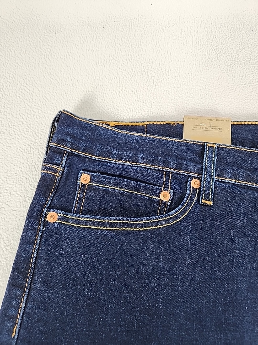 Levi’s 513 Jeans 38X32 Men’s Stretch Slim Fit Zip Fly Straight Denim Dark Blue