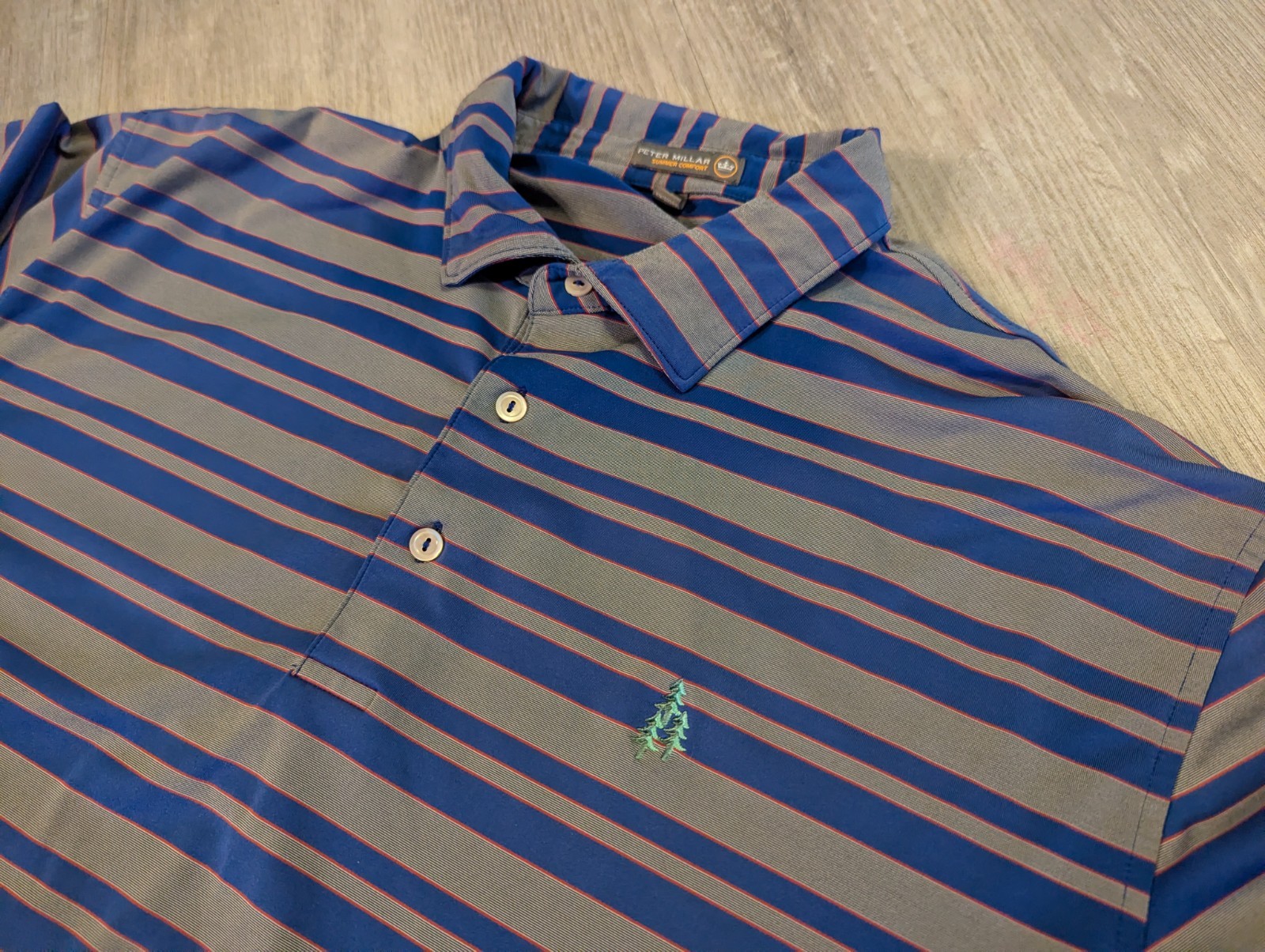 Peter Millar Summer Comfort Performance Golf Polo Shirt Striped Mens XL