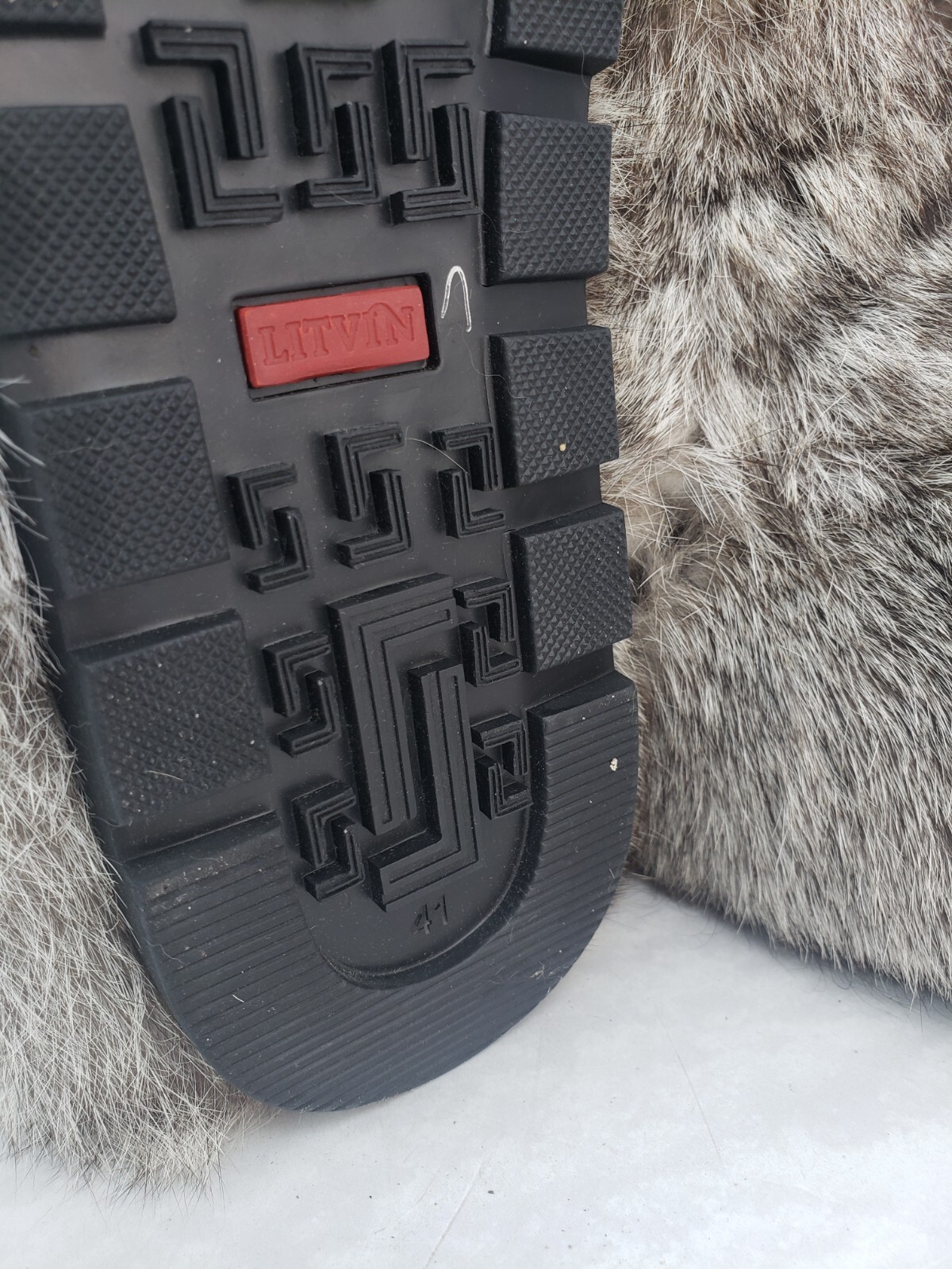 Gray Rabbit Fur Winter Snow Boots for Women, Moutons EU41|US10