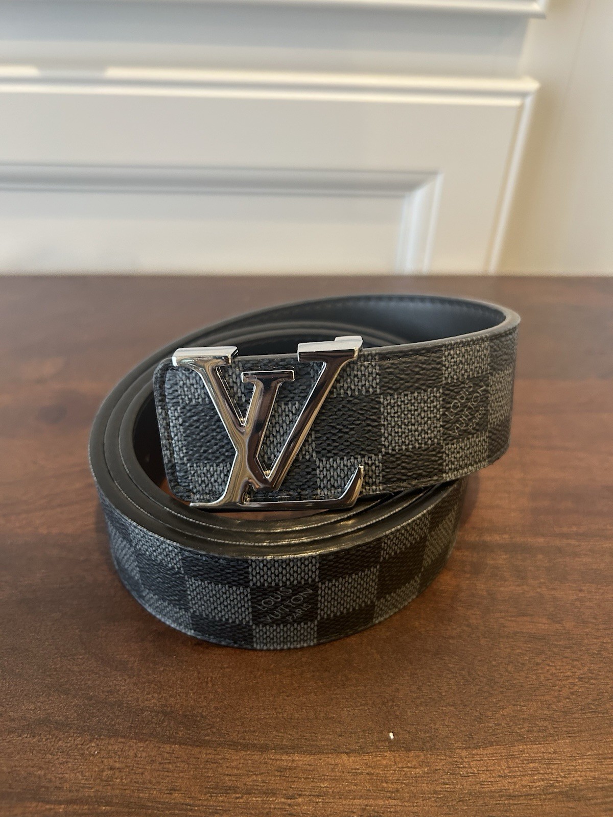 Louis Vuitton Men’s Black/Silver Buckle Size 115cm, Size 46