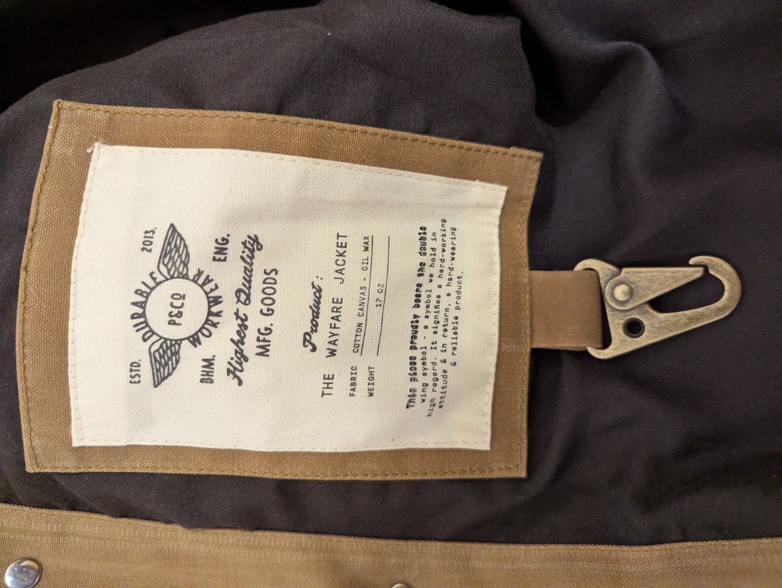 P&Co Wayfare Waxed Canvas Jacket- Tan – New with tag (XXL)