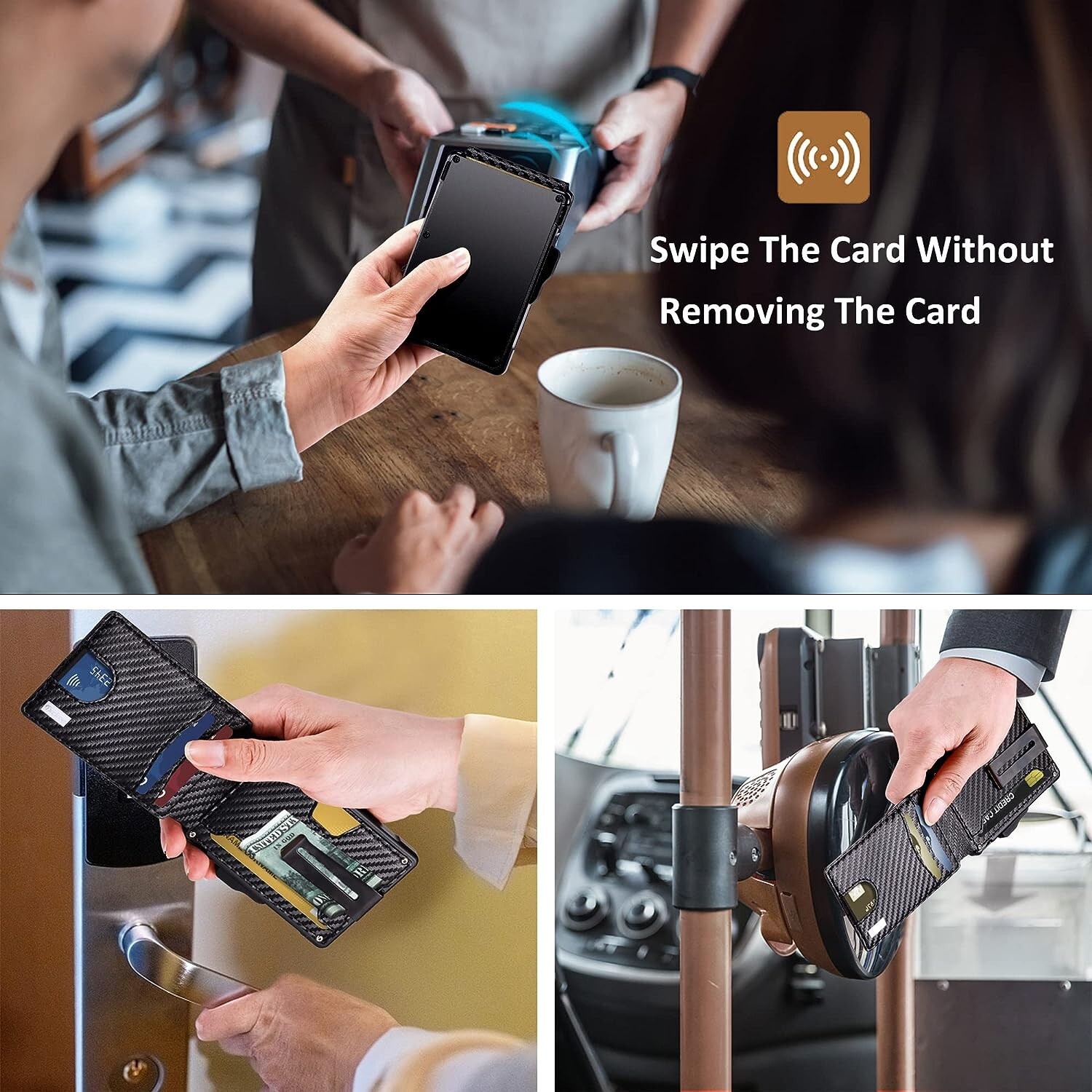 Minimalist Slim Wallet for Men, Credit Card Holder & Money Clip Wallet for Men