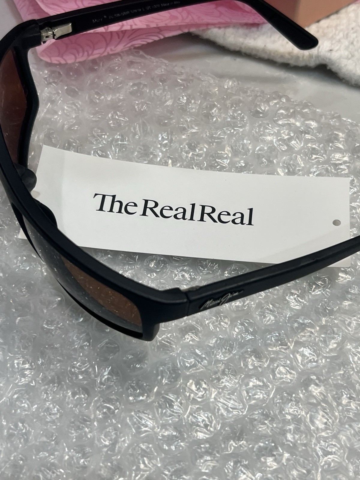 Maui Jim Men’s Rectangle Sunglasses Black Plastic Frame Brown Tinted Lenses