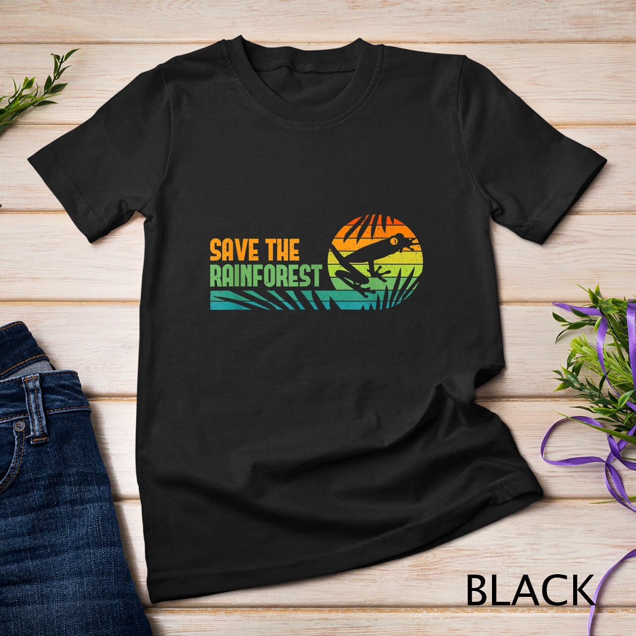 Save the rainforest t shirt – tree frog shirt Unisex T-shirt