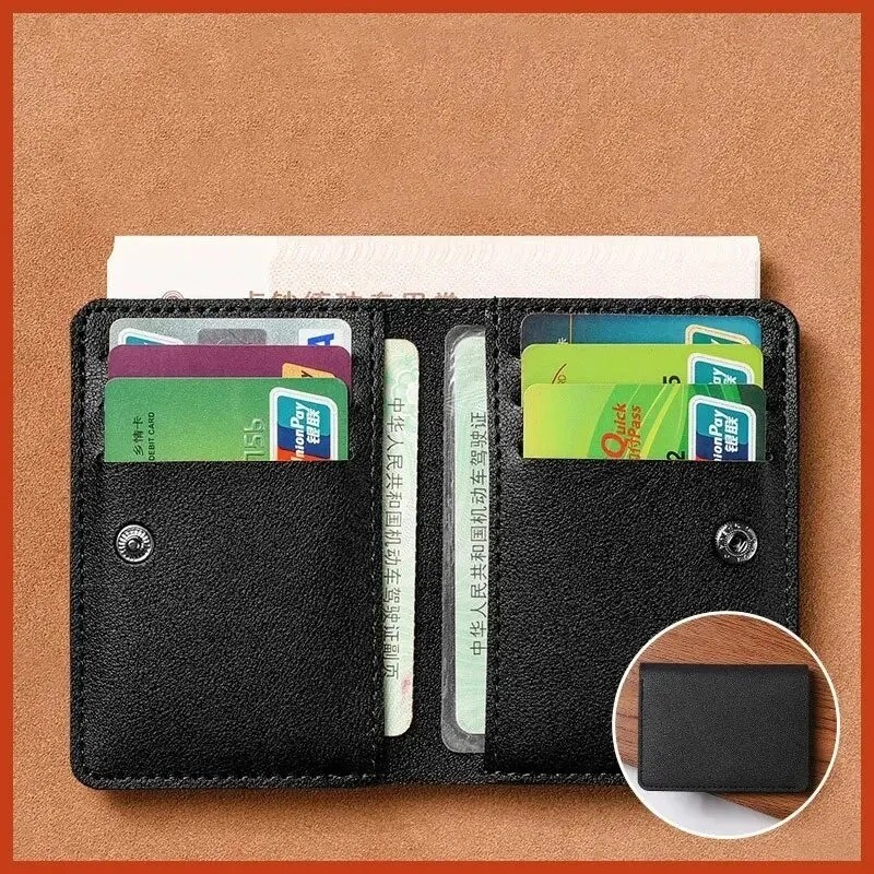 Unisex Slim Leather Front Pocket Wallet ID Credit Card Holders Small Coin Purse