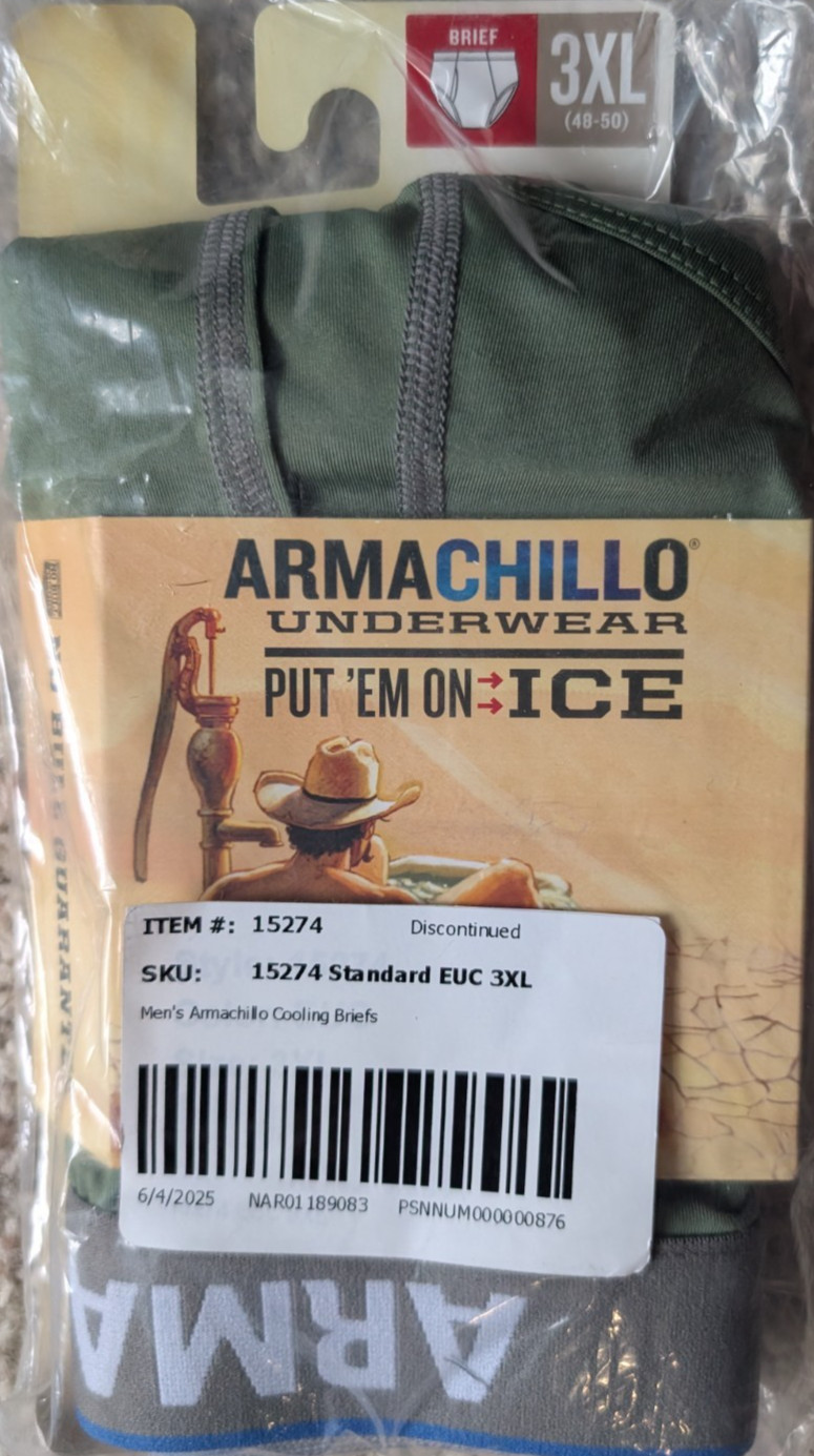 Duluth Trading Armachillo Briefs Mens Size 3XL (48-50) Eucalyptus