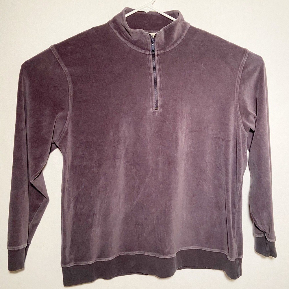 J. Crew Velour Quarter Zip Shirt Mens Size Extra Large Pullover