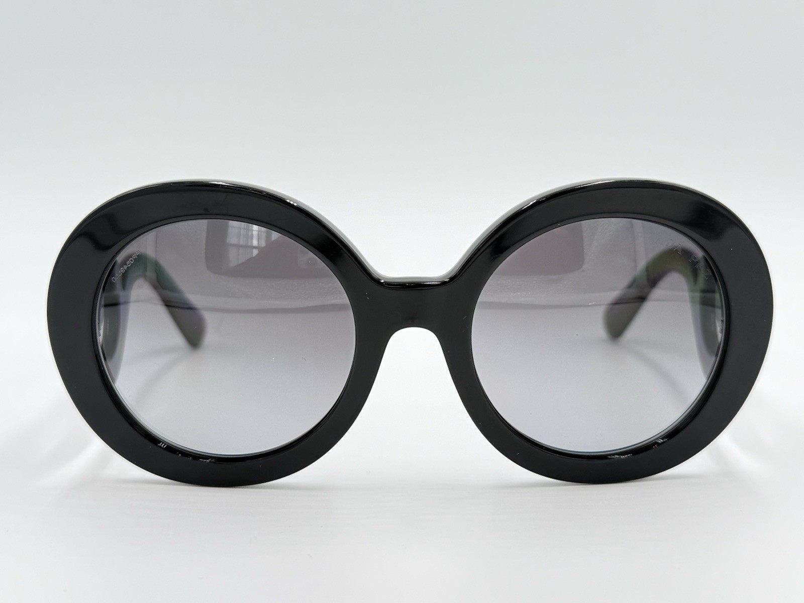 PRADA SPR27N 1AB-5W1 BAROQUE Gloss black/Gray POLARIZED AUTHENTIC ITALY