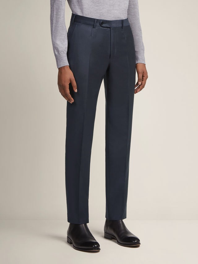 Ermenegildo Zegna Men’s Blue Wool Solid Flat Front Suit Pants Size 52