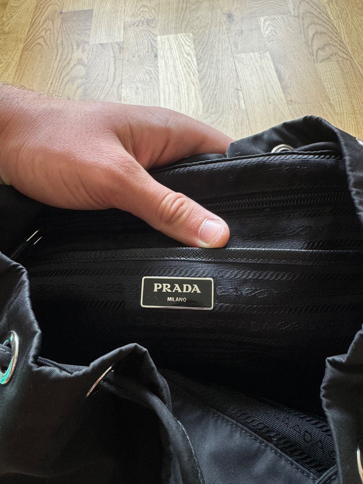PRADA Re Nylon Buckle Closure Backpack Medium Black Nylon