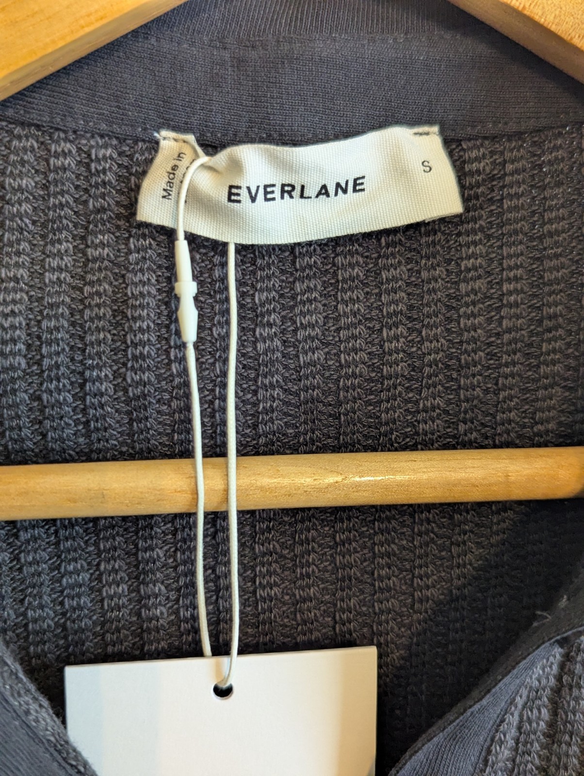 Everlane Cozy Rib Button Up – Charcoal Space Grey – NWT small