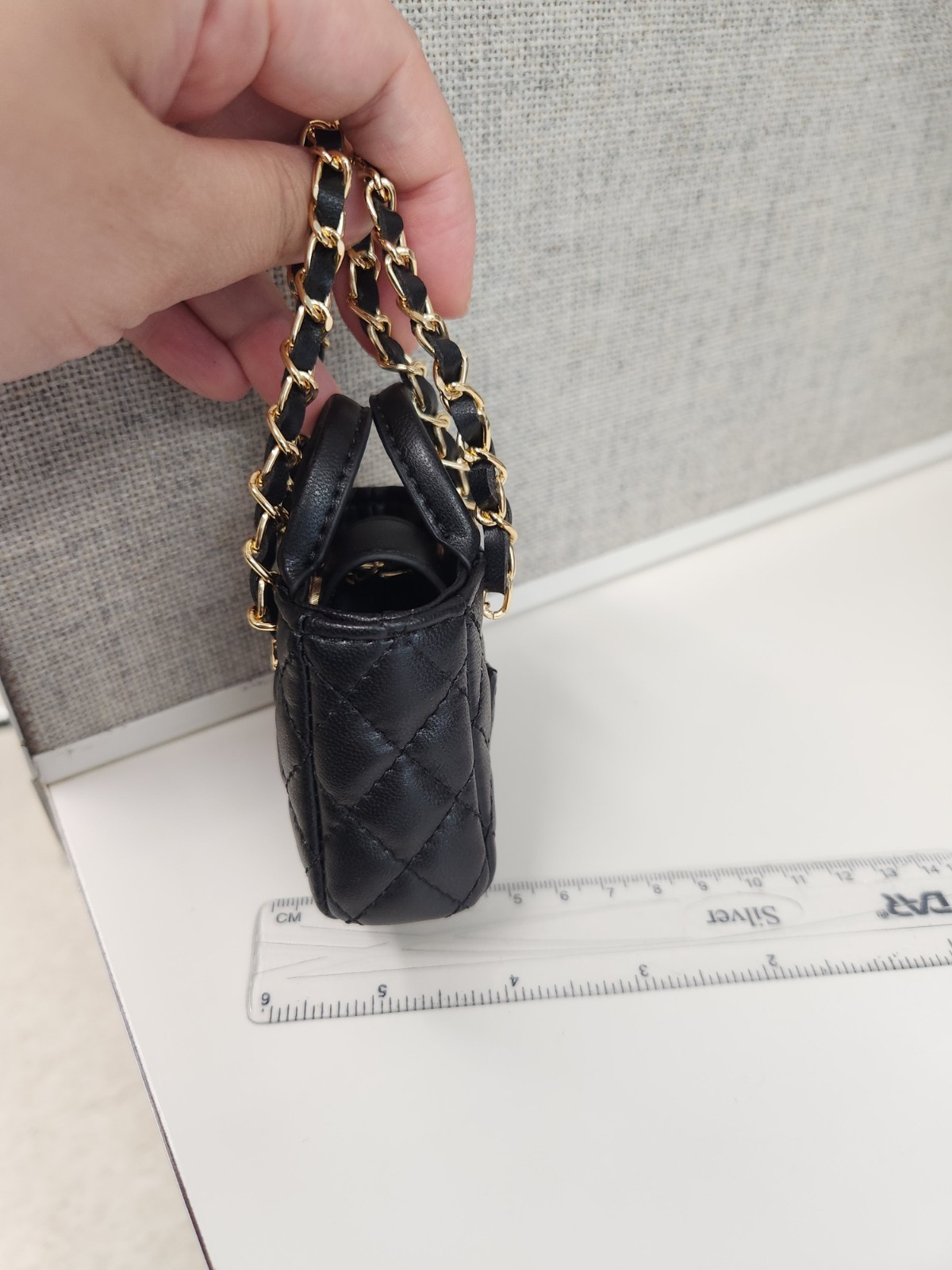 Mini Bag, Keychain Accessories Pendants Handbags black/gold