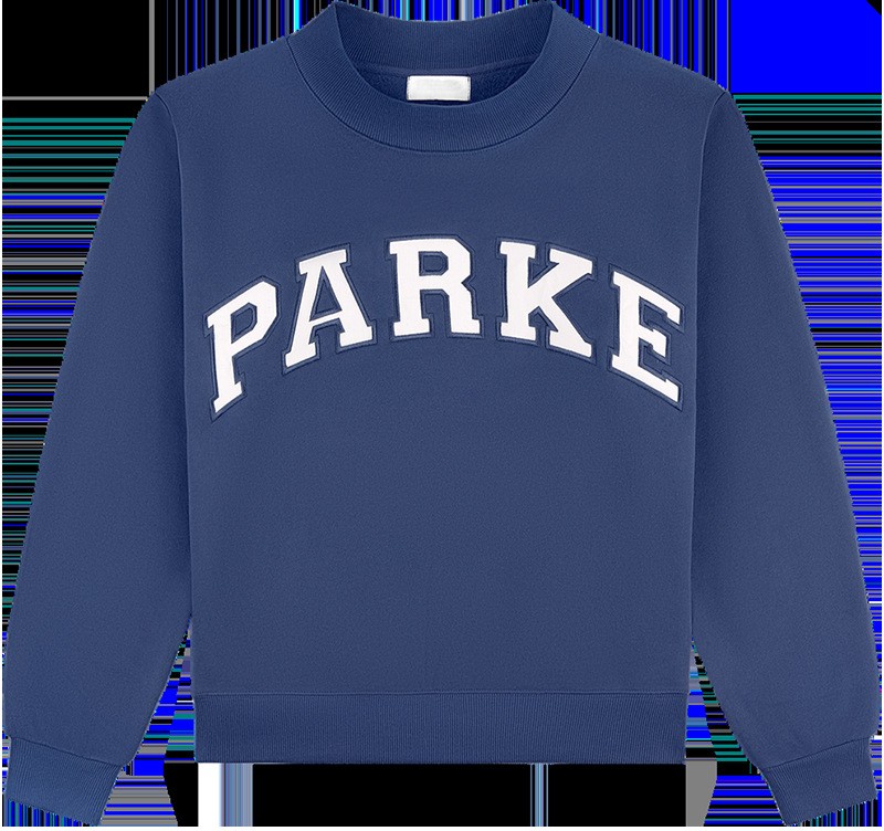 PARKE New Letter Patch Embroidered High Neck Loose Women’s Sweatshirt