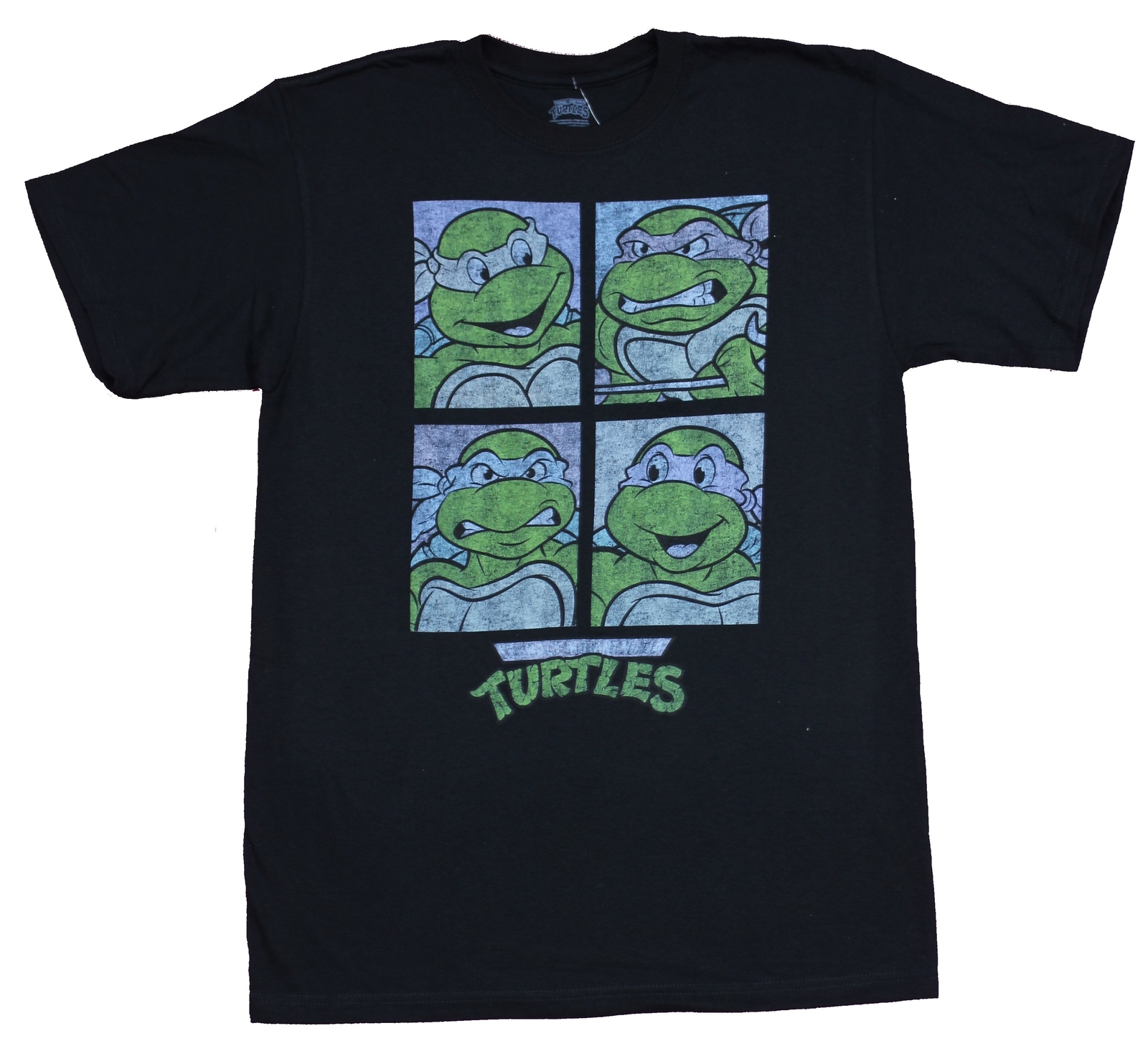 Teenage Mutant Ninja Turtles Mens T-Shirt – TMNT 4 Box Distressed Face Pictures