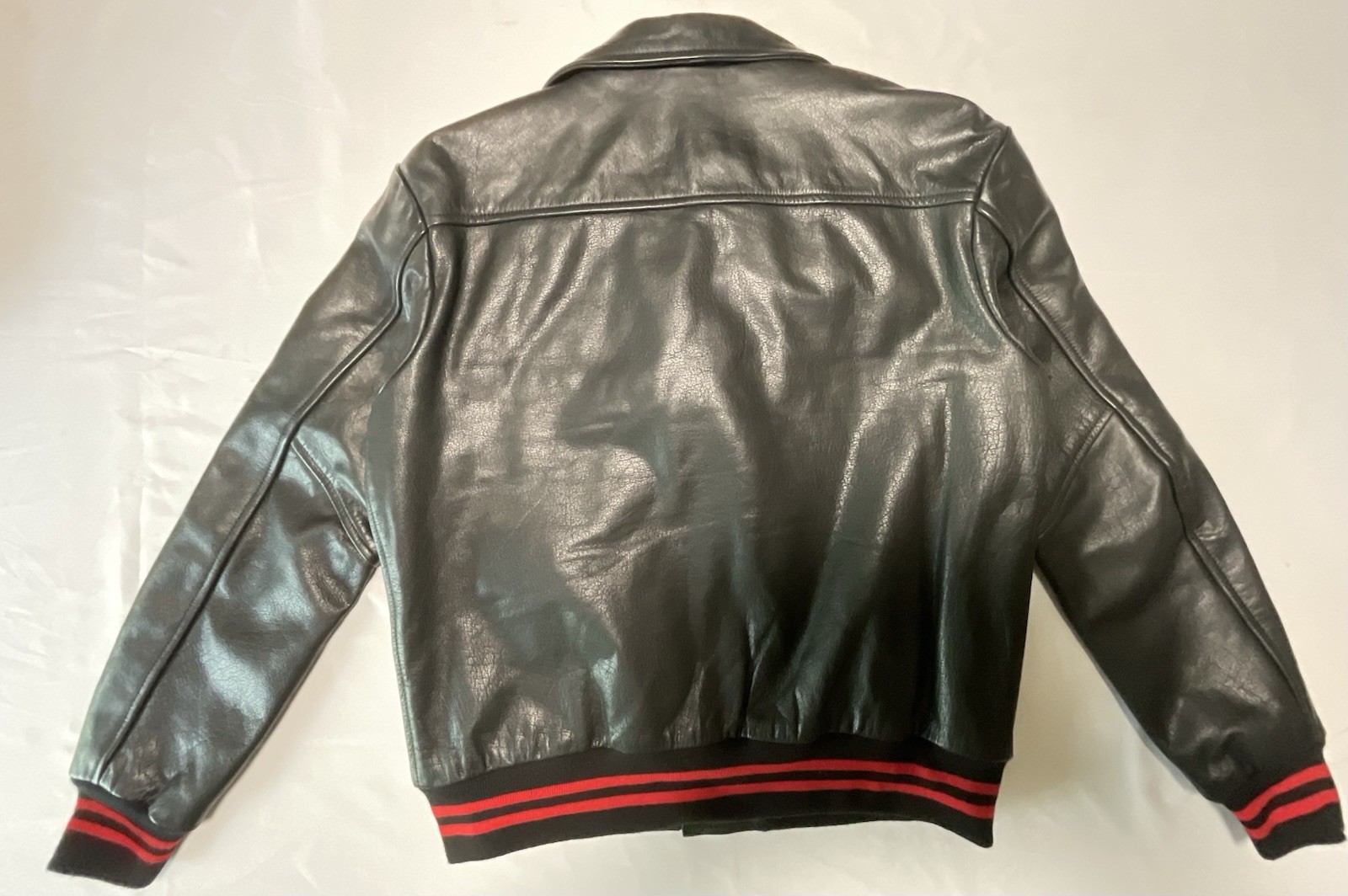 Straight To Hell (Baron) black and red Leather Jacket Red Lined Zip/Snap Size 46